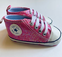 Load image into Gallery viewer, Sparkly Paillette Lace Up Pre-Walkers

