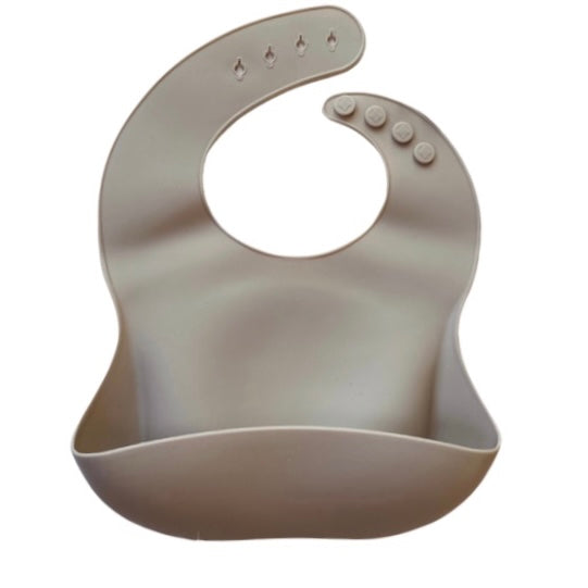 Taupe Silicone Bib