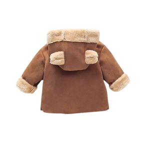 Faux suede and fleece winter jacket
