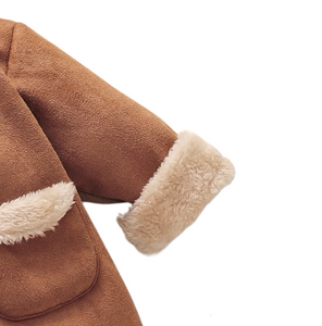 Faux suede and fleece winter jacket