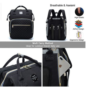 Ultimate Parent Survival Bag-Quilted Black