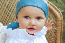 Load image into Gallery viewer, 3-piece Blue and White Denim Pom Pon set
