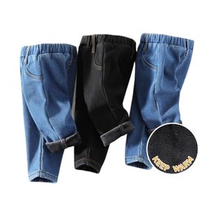 Thermal Fleece-Lined Cotton Straight Leg Jeans