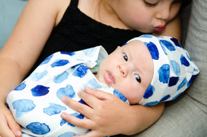 Blue and White Swaddle
