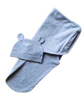 Load image into Gallery viewer, Gray Swaddle with Cap
